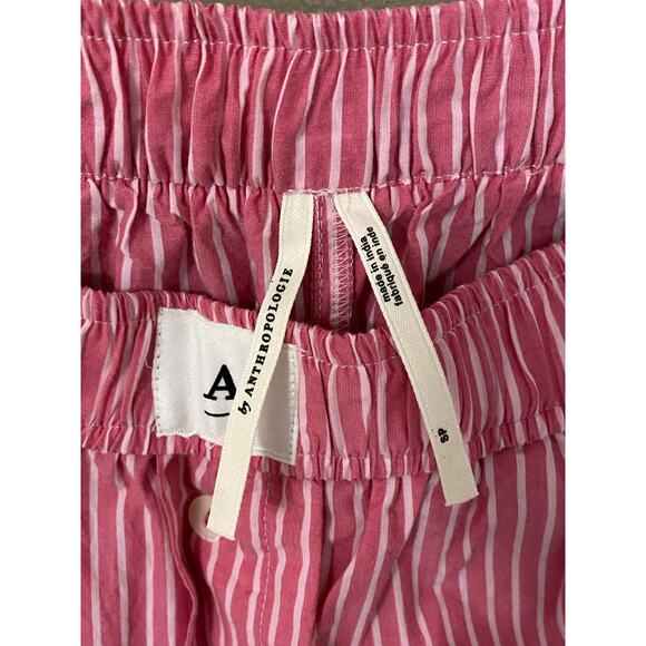 Anthropologie The Wren Boxer Pants Small Petite SP Pink Stripe Wide Leg Lounge - Picture 8 of 13